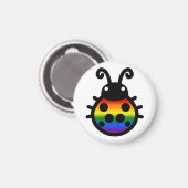 Regenboog Pride Lieveheersbeestje Magneet (Voorkant / Achterkant)