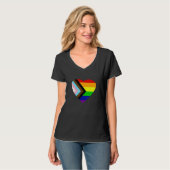 Regenboog Pride Progress vlag LGBT + Trans en Quee T-shirt (Voorkant volledig)