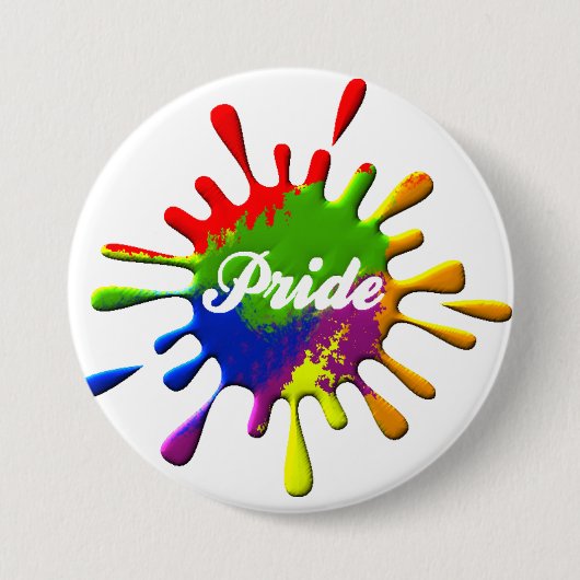 Regenboog Pride Regenboogvlag Spetterende Pride Ronde Button 7,6 Cm (Voorkant)