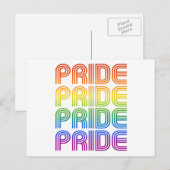 Regenboog Pride Retro Briefkaart (Voorkant / Achterkant)