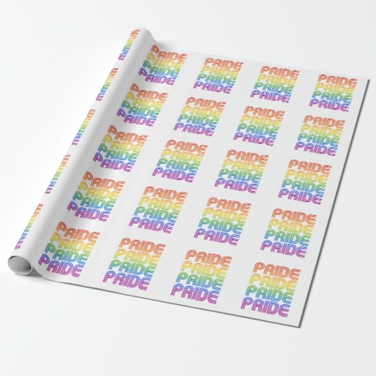 Regenboog Pride Retro Cadeaupapier (Uitgerold)