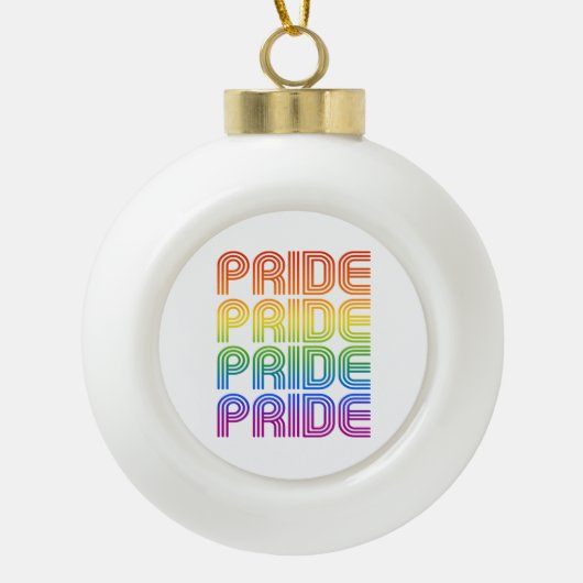 Regenboog Pride Retro Keramische Bal Ornament (Voorkant)