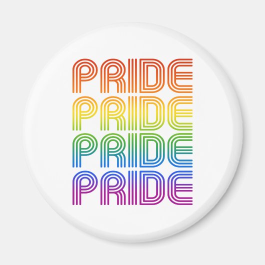 Regenboog Pride Retro Magneet (Voorkant)