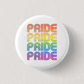 Regenboog Pride Retro Ronde Button 3,2 Cm (Voorkant)