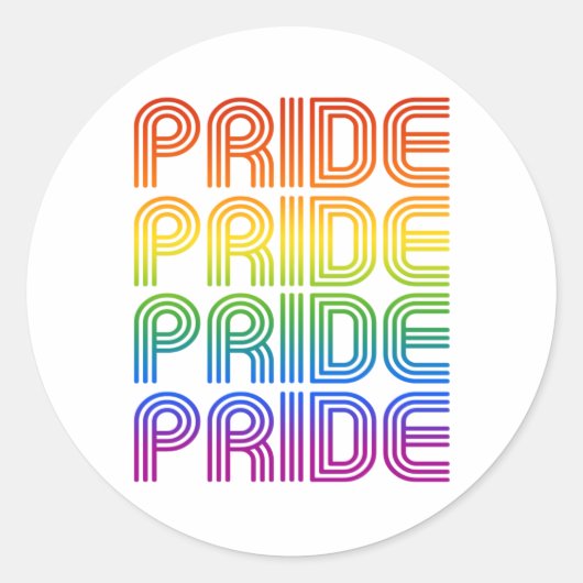 Regenboog Pride Retro Ronde Sticker (Voorkant)