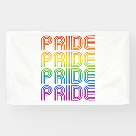 Regenboog Pride Retro Spandoek (Horizontaal)
