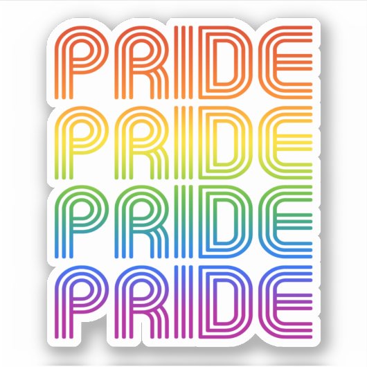 Regenboog Pride Retro Sticker (Voorkant)