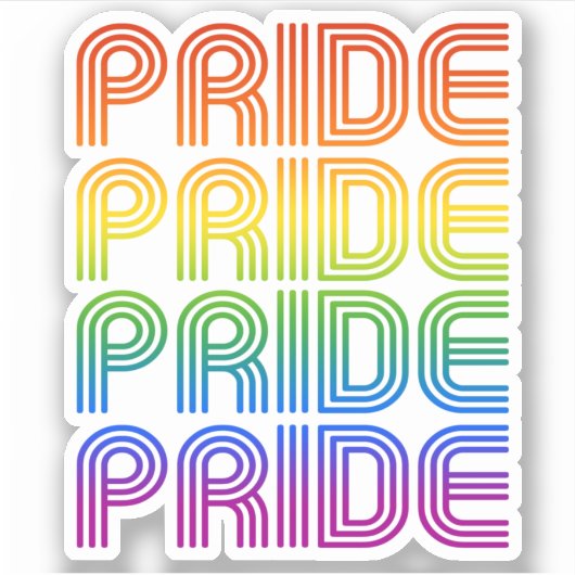 Regenboog Pride Retro Sticker (Voorkant)