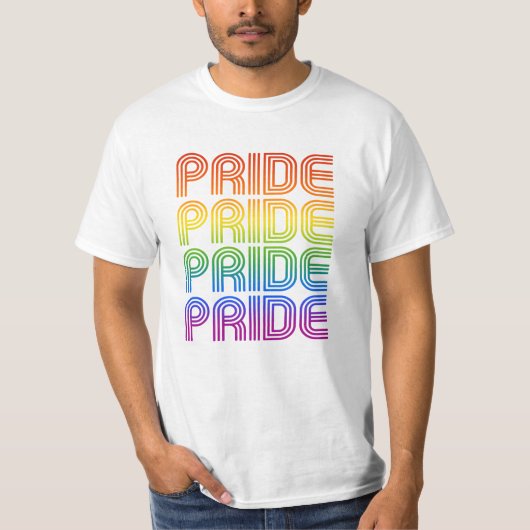 Regenboog Pride Retro T-shirt (Voorkant)