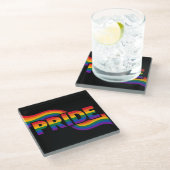 Regenboog Pride-viering Glazen Onderzetter (Schuin)