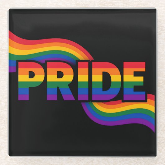 Regenboog Pride-viering Glazen Onderzetter (Voorkant)