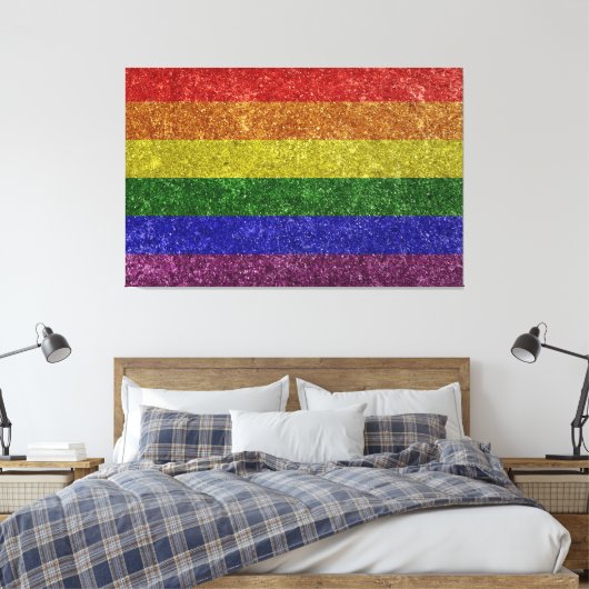 Regenboog pride vlag canvas afdruk (Insitu (Slaapkamer))