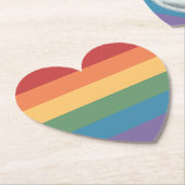 Regenboog Pride Vlag Geweven Hart Kartonnen Onderzetters (Gekanteld)