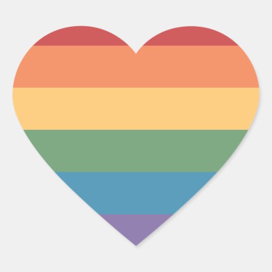 Regenboog Pride Vlag Geweven Hart Sticker (Voorkant)
