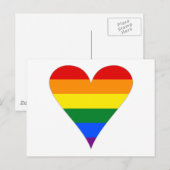 Regenboog Pride Vlag Hart Funky - Grijs Briefkaart (Voorkant / Achterkant)