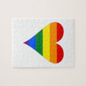 Regenboog Pride Vlag Hart Funky - Grijs Legpuzzel (Horizontaal)