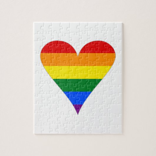 Regenboog Pride Vlag Hart Funky - Grijs Legpuzzel (Verticaal)