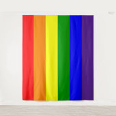 Regenboog Pride Vlag Horizontaal Wandkleed (Voorkant)