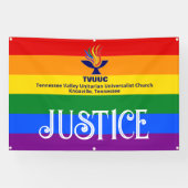 Regenboog Pride vlag JUSTITIE / TVUUC Spandoek (Horizontaal)