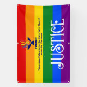 Regenboog Pride vlag JUSTITIE / TVUUC Spandoek (Verticaal)