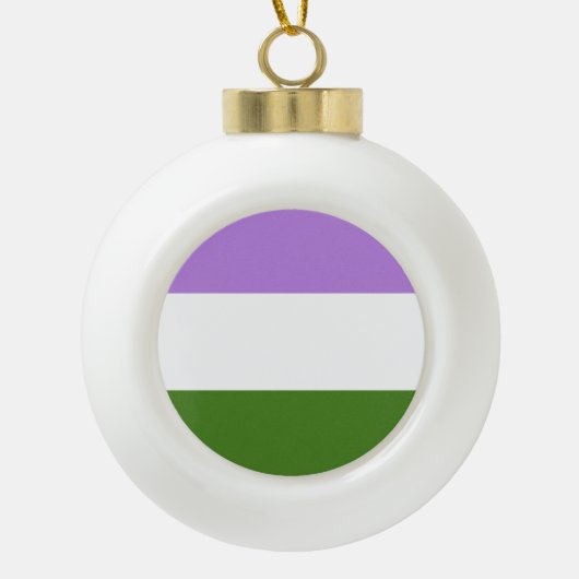 Regenboog Pride Vlag Keramische Bal Ornament (Voorkant)