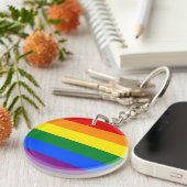 Regenboog Pride Vlag LGBT Sleutelhanger (Voorkant Rechts)