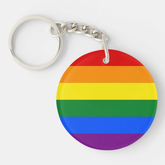Regenboog Pride Vlag LGBT Sleutelhanger (Voorkant)