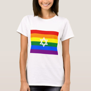 Regenboog Pride vlag met davidster T-shirt