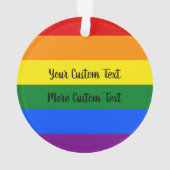 Regenboog Pride vlag met tekst Ornament (achterkant)