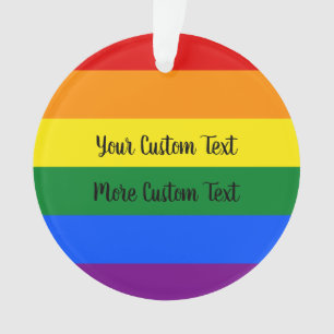 Regenboog Pride vlag met tekst Ornament