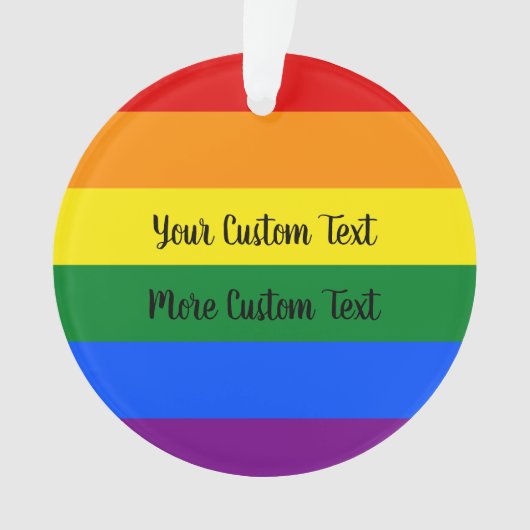 Regenboog Pride vlag met tekst Ornament (voorkant)