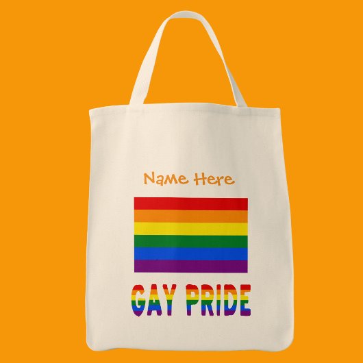 Regenboog Pride Vlag Oranje Persoonlijk Tote Bag