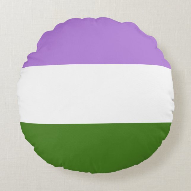 Regenboog Pride Vlag Rond Kussen (Voorkant)