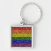 Regenboog pride vlag sleutelhanger (Voorkant)