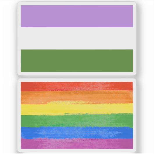 Regenboog Pride Vlag Sticker (Voorkant)