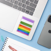 Regenboog Pride Vlag Sticker (Laptop met iPhone)