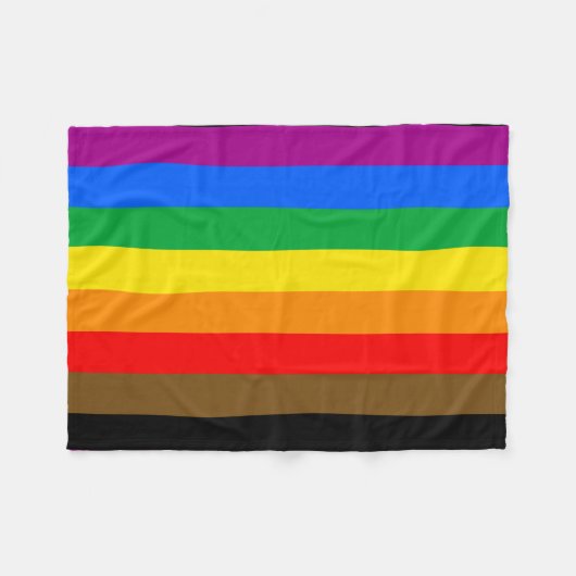 Regenboog Pride Vlag van Philadelphia Fleece Deken (Voorkant (Horizontaal))