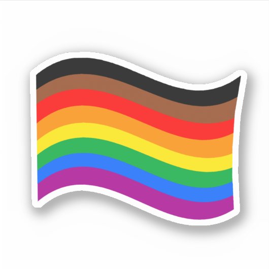 Regenboog Pride Vlag van Philly Sticker (Voorkant)