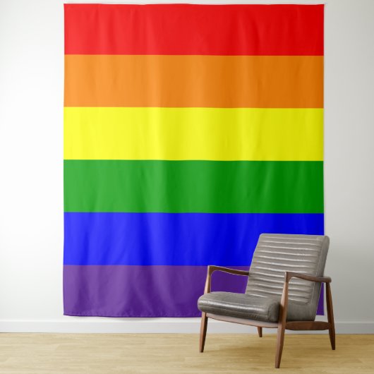 Regenboog Pride Vlag Verticaal Wandkleed (In situ)