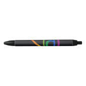 Regenboog Pride Vlag Zwarte Inkt Pen (Voorkant)