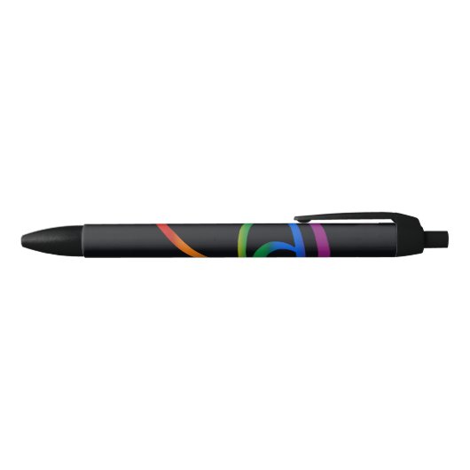 Regenboog Pride Vlag Zwarte Inkt Pen (Bovenkant)