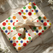 Regenboog Primaire Stippen Patroon Cadeaupapier