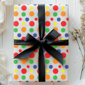 Regenboog Primaire Stippen Patroon Cadeaupapier