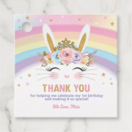 Regenboog Prinses Bunny Verjaardagsfeestje Dank u Bedankjes Labels
