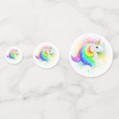 Regenboog Prinses Eenhoorn Gepersonaliseerde Verja Confetti (Voorkanten)