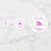 Regenboog Prinses Eenhoorn Gepersonaliseerde Verja Confetti (Achterkanten)