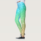 Regenboog Prinses Glitter #1a (Faux Glitter) #shin Leggings (Links)