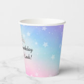 Regenboog Prinses Verjaardag Papier Cups Papieren Bekers (Achterkant)