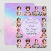 Regenboog Prinses Verjaardag Uitnodiging (Voorkant / Achterkant)