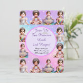 Regenboog Prinses Verjaardag Uitnodiging (Staand voorkant)